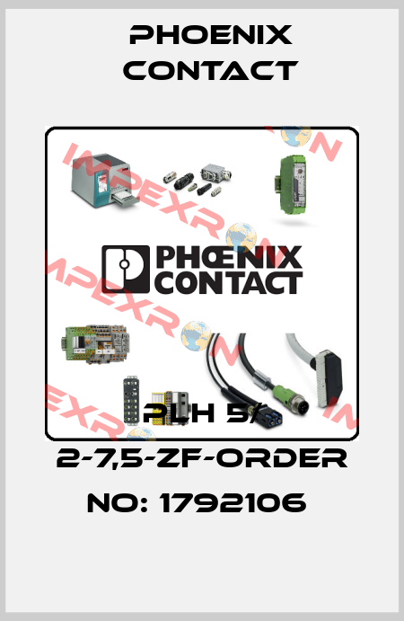 PLH 5/ 2-7,5-ZF-ORDER NO: 1792106  Phoenix Contact