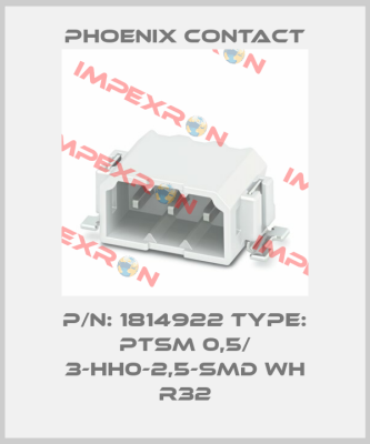 P/N: 1814922 Type: PTSM 0,5/ 3-HH0-2,5-SMD WH R32 Phoenix Contact