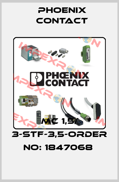 MC 1,5/ 3-STF-3,5-ORDER NO: 1847068  Phoenix Contact