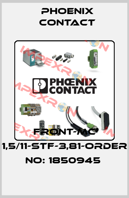 FRONT-MC 1,5/11-STF-3,81-ORDER NO: 1850945  Phoenix Contact
