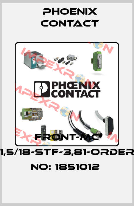 FRONT-MC 1,5/18-STF-3,81-ORDER NO: 1851012  Phoenix Contact