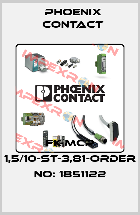FK-MCP 1,5/10-ST-3,81-ORDER NO: 1851122 Phoenix Contact