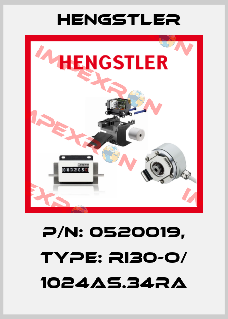 p/n: 0520019, Type: RI30-O/ 1024AS.34RA Hengstler