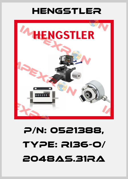 p/n: 0521388, Type: RI36-O/ 2048AS.31RA Hengstler