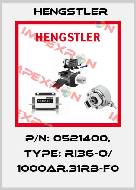 p/n: 0521400, Type: RI36-O/ 1000AR.31RB-F0 Hengstler