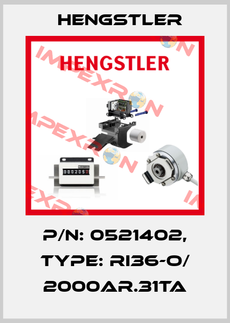 p/n: 0521402, Type: RI36-O/ 2000AR.31TA Hengstler