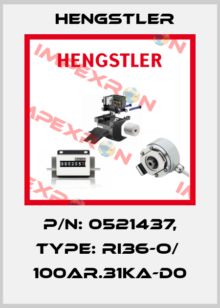 p/n: 0521437, Type: RI36-O/  100AR.31KA-D0 Hengstler