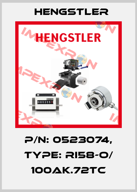p/n: 0523074, Type: RI58-O/ 100AK.72TC Hengstler