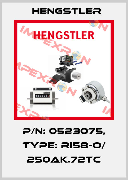 p/n: 0523075, Type: RI58-O/ 250AK.72TC Hengstler
