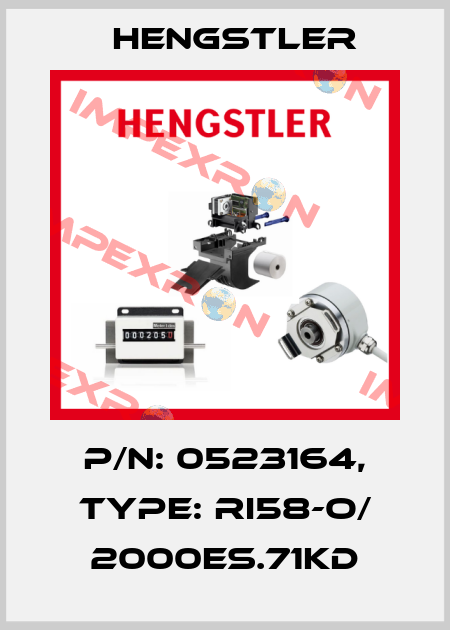 p/n: 0523164, Type: RI58-O/ 2000ES.71KD Hengstler