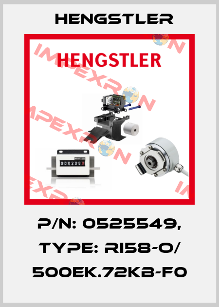 p/n: 0525549, Type: RI58-O/ 500EK.72KB-F0 Hengstler
