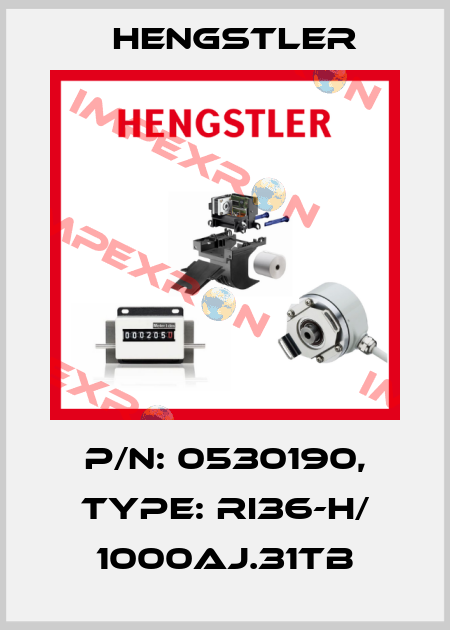 p/n: 0530190, Type: RI36-H/ 1000AJ.31TB Hengstler