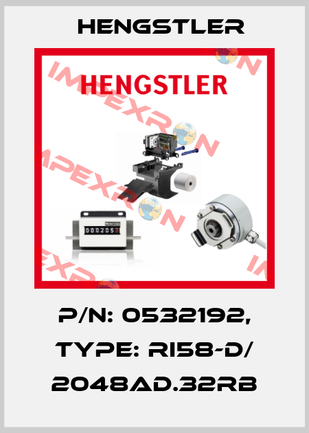 p/n: 0532192, Type: RI58-D/ 2048AD.32RB Hengstler