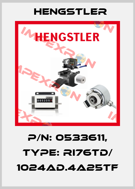 p/n: 0533611, Type: RI76TD/ 1024AD.4A25TF Hengstler