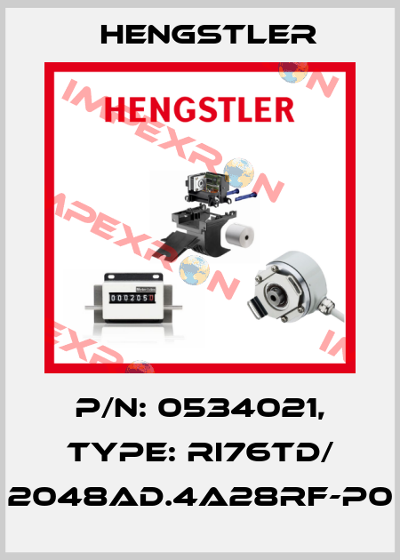 p/n: 0534021, Type: RI76TD/ 2048AD.4A28RF-P0 Hengstler
