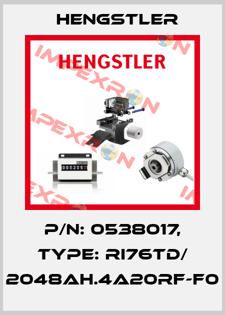 p/n: 0538017, Type: RI76TD/ 2048AH.4A20RF-F0 Hengstler
