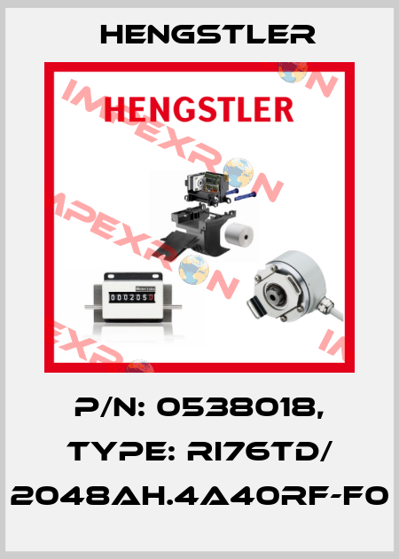 p/n: 0538018, Type: RI76TD/ 2048AH.4A40RF-F0 Hengstler