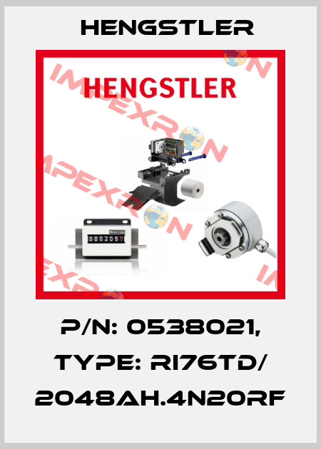 p/n: 0538021, Type: RI76TD/ 2048AH.4N20RF Hengstler