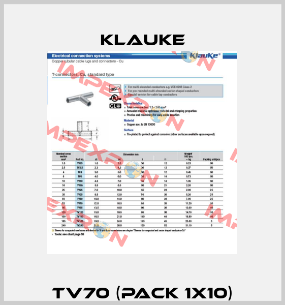 TV70 (pack 1x10) Klauke
