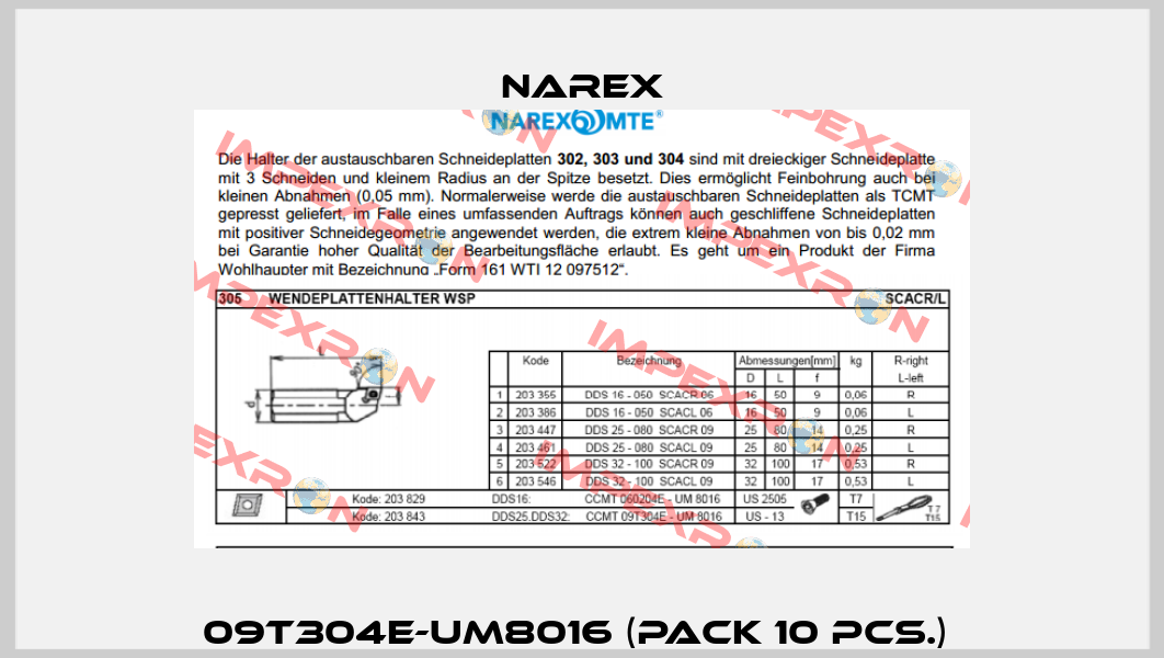 09T304E-UM8016 (pack 10 pcs.)  Narex