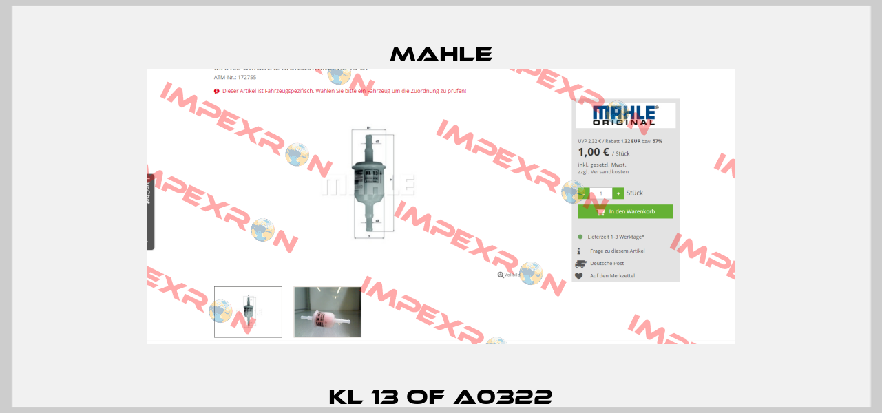 KL 13 OF A0322 MAHLE