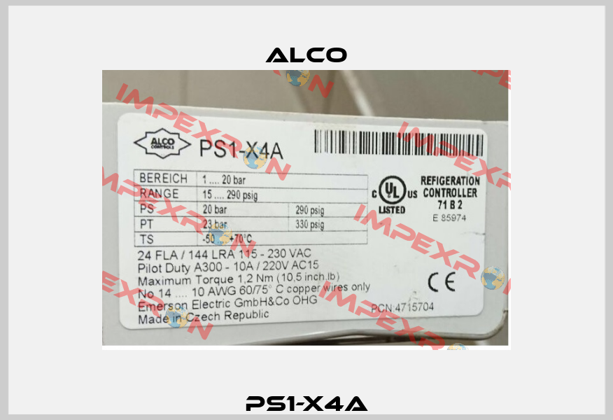 PS1-X4A Alco