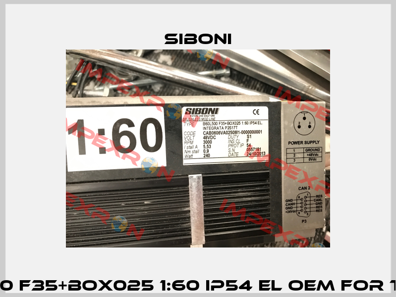 B60L500 F35+BOX025 1:60 IP54 EL OEM for Tecnos  Siboni