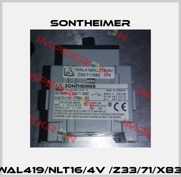 WAL419/NLT16/4V /Z33/71/X83  Sontheimer