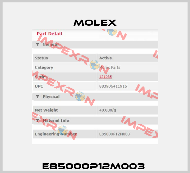 E85000P12M003  Molex