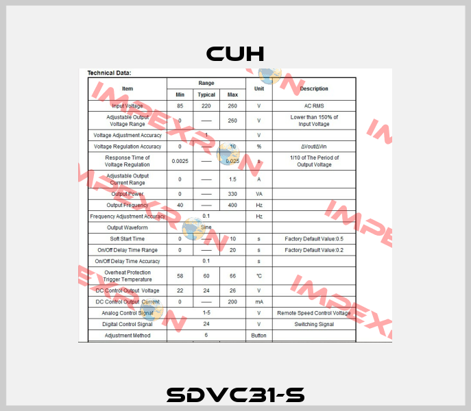 SDVC31-S CUH