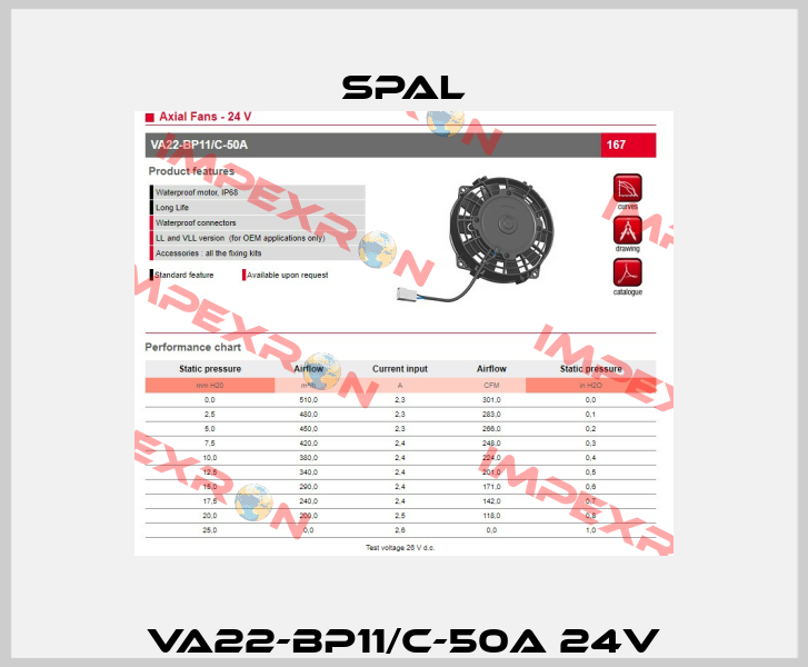 VA22-BP11/C-50A 24V SPAL