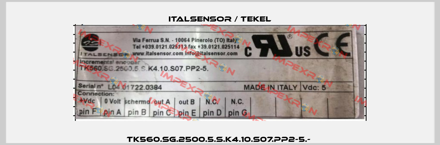 TK560.SG.2500.5.S.K4.10.S07.PP2-5.-  Italsensor / Tekel
