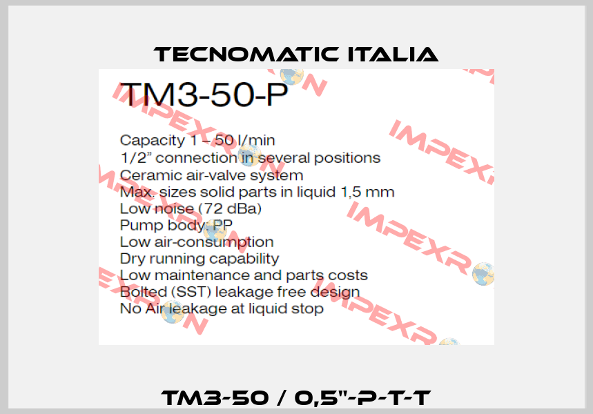 TM3-50 / 0,5"-P-T-T Tecnomatic Italia