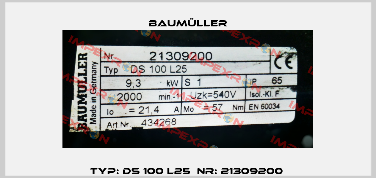 Typ: DS 100 L25  Nr: 21309200  Baumüller