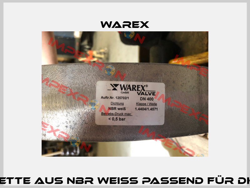 Dichtmanschette aus NBR weiß passend für DKZ 110 / DN 400  Warex