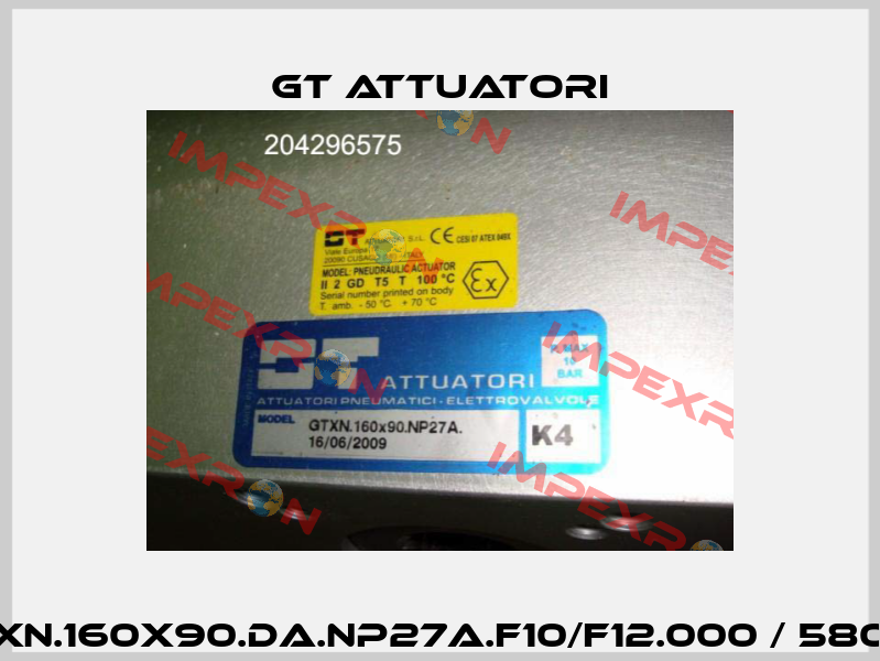 GTXN.160x90.DA.NP27A.F10/F12.000 / 58045 GT Attuatori
