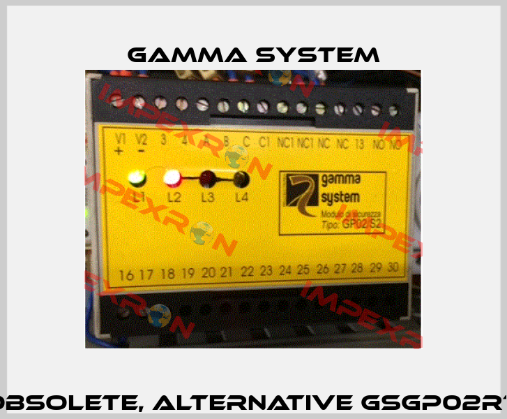 Type: GP02-S2 obsolete, alternative GSGP02RT or GSGP02RT.1 GAMMA SYSTEM