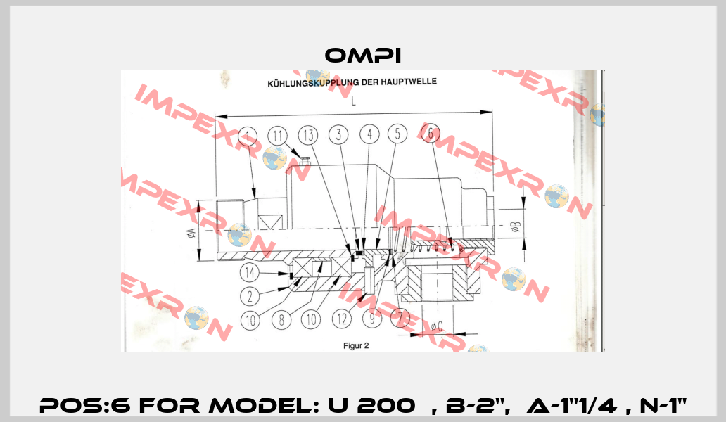 Pos:6 for Model: U 200  , B-2",  A-1"1/4 , N-1" OMPI