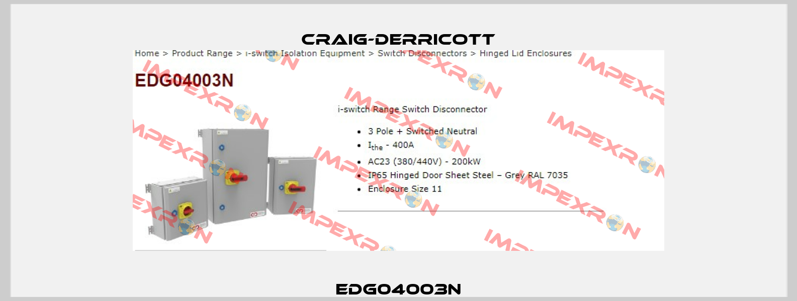 EDG04003N Craig-Derricott