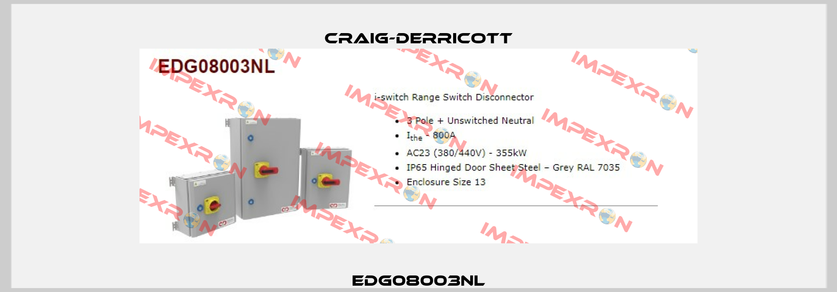 EDG08003NL Craig-Derricott