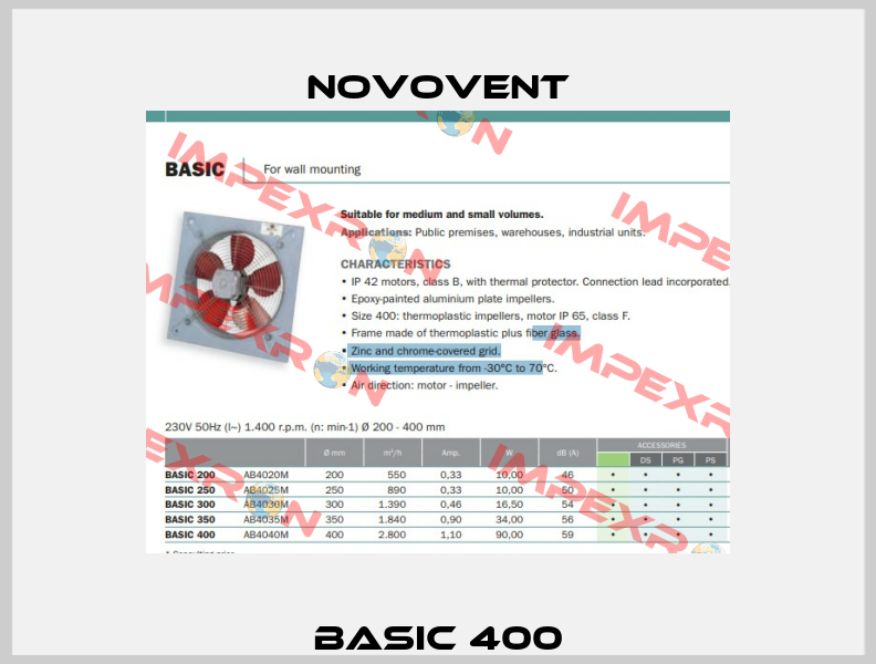 BASIC 400 Novovent