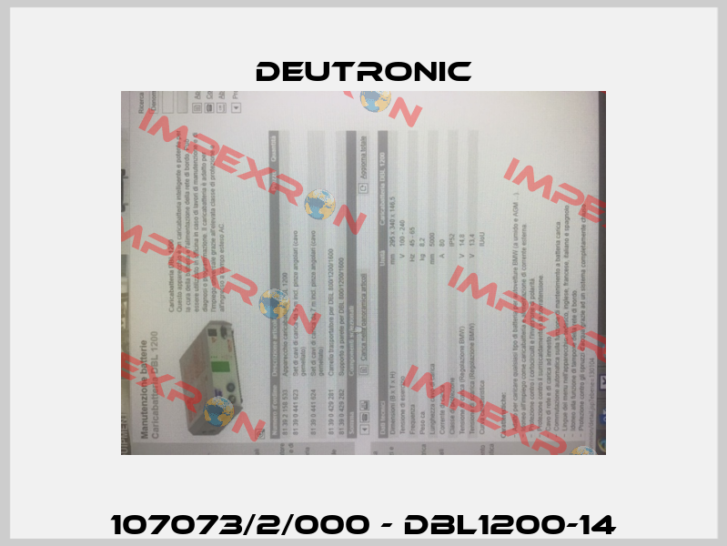 107073/2/000 - DBL1200-14 Deutronic