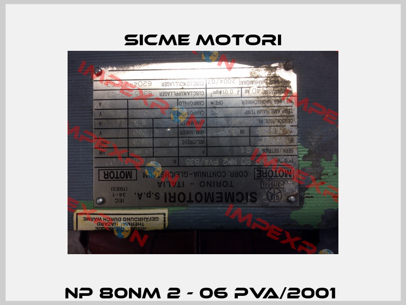 NP 80NM 2 - 06 PVA/2001  Sicme Motori