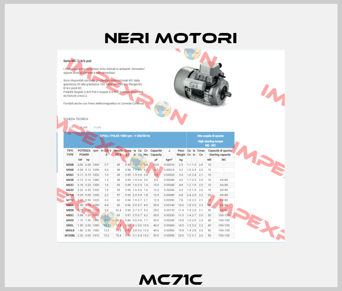 MC71C Neri Motori