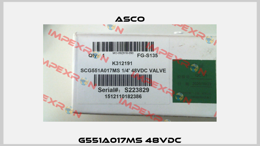 G551A017MS 48VDC Asco