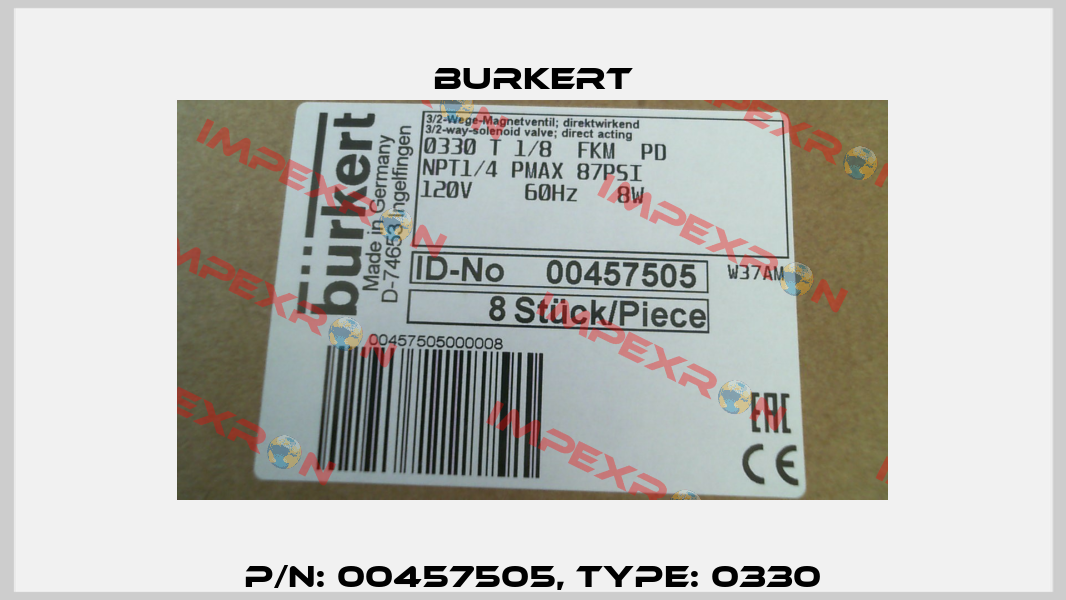 p/n: 00457505, Type: 0330 Burkert