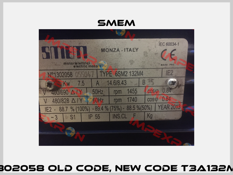 1302058 Old code, new code T3A132M  Smem