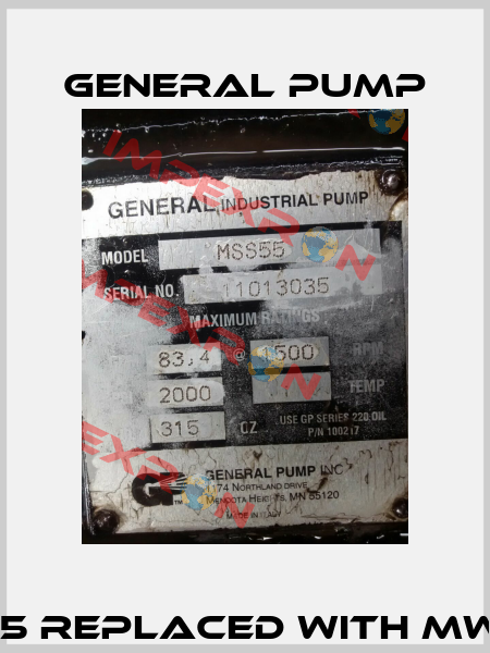 11013035 replaced with MWSR50   General Pump