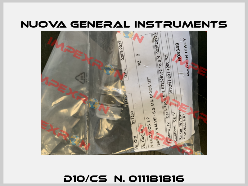 D10/CS  N. 011181816 Nuova General Instruments