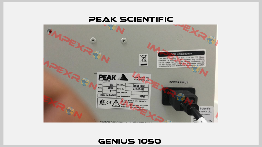 Genius 1050  Peak Scientific